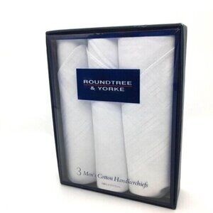 Handkerchiefs 3-Pack Gift Set NEW Roundtree & Yorke Imperial Cotton